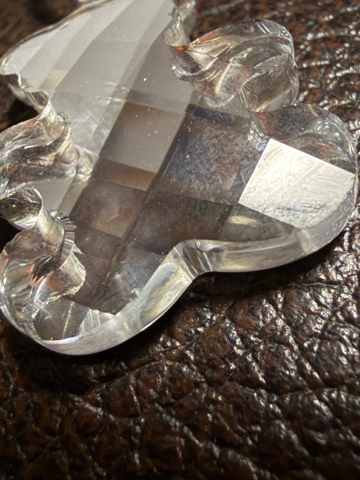 Swarovski Crystal Mini Teddy Bear Pendant Cord Necklace Austria Jewelry Signed