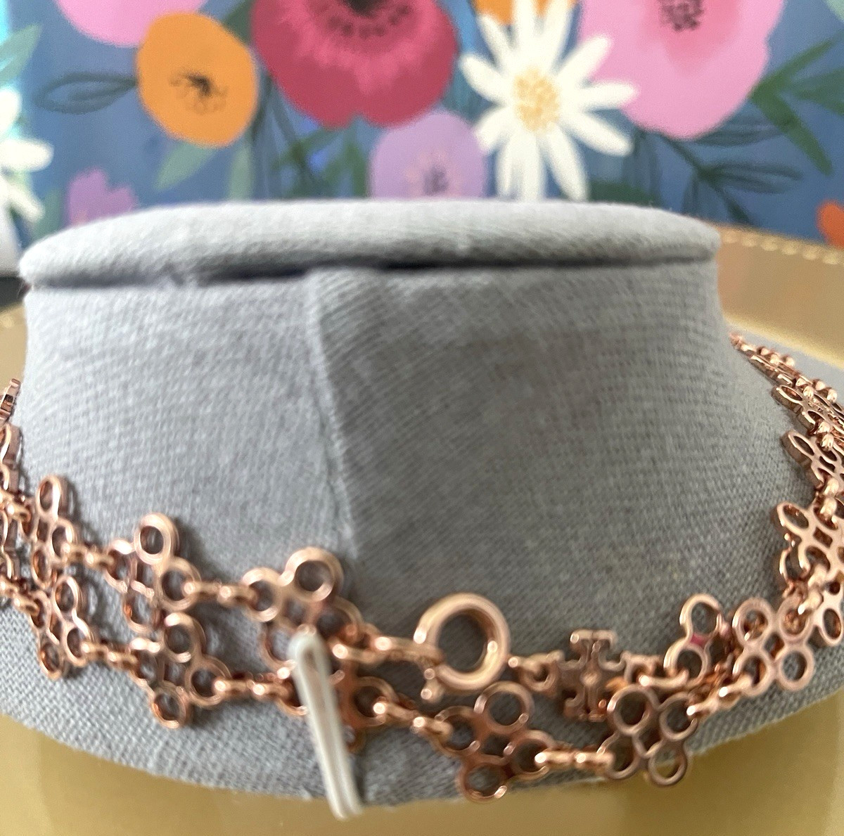 Tory Burch Mini Clover Necklace Rose Gold Length 32” New w Tags + Dust Bag