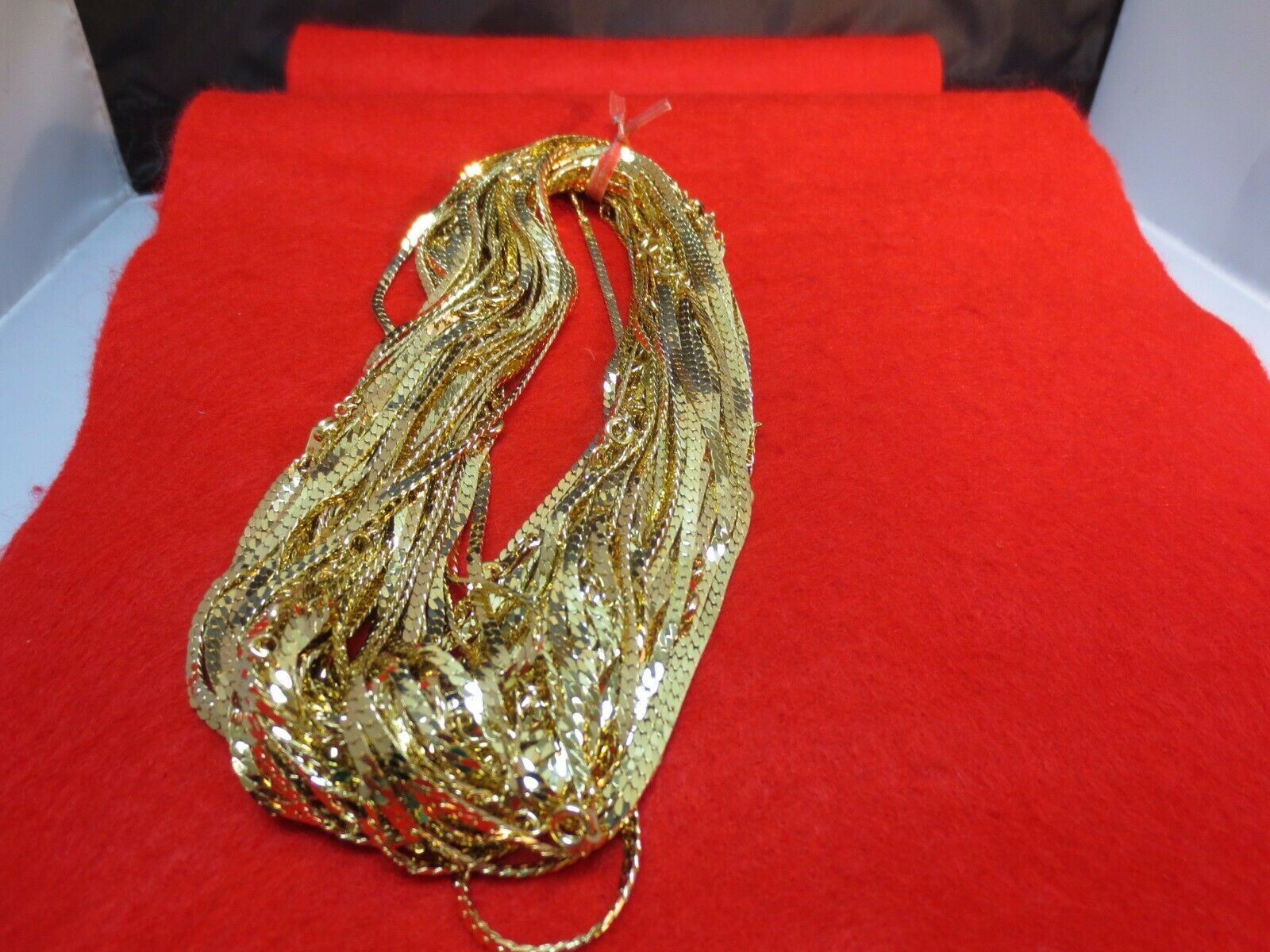 WHOLESALE LOT OF 1-50 pcs 14KT GOLD PLATED 16″ 2.5MM HERRINGBONE CHAIN NECKLACE