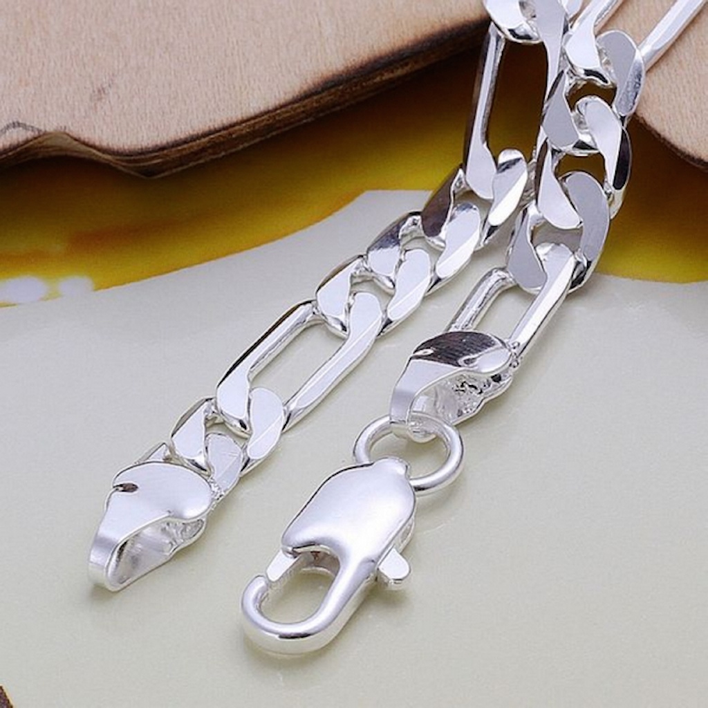Women’s Sterling Silver Plated Bracelet Size 7.5 Inches 1.9MM Lobster L24