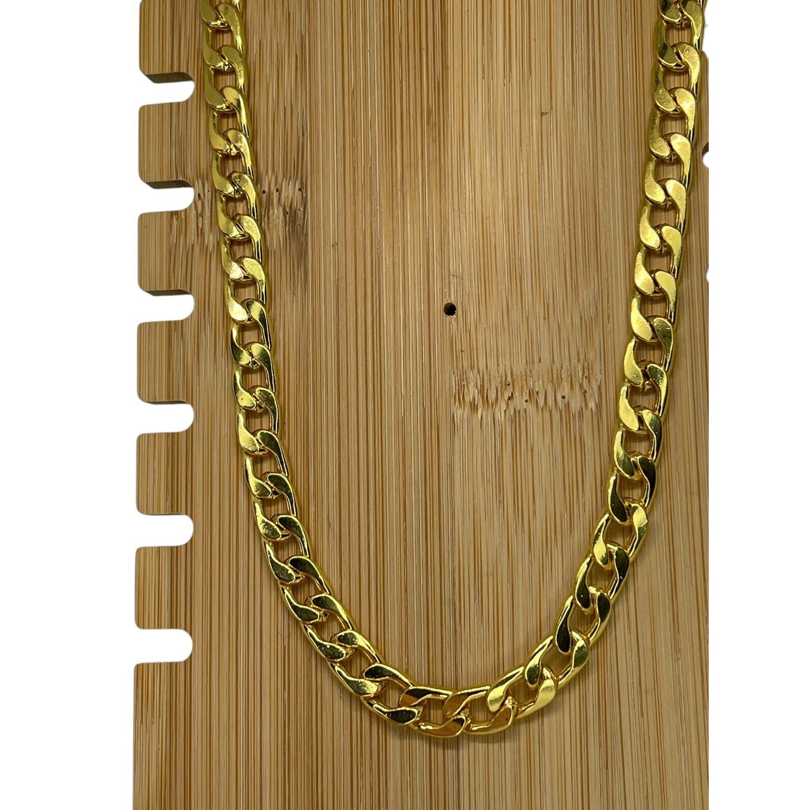 Gold Plated Cuban Chain Necklace Mens 24” (8mm) Bling Flashy Everyday Wear Thick