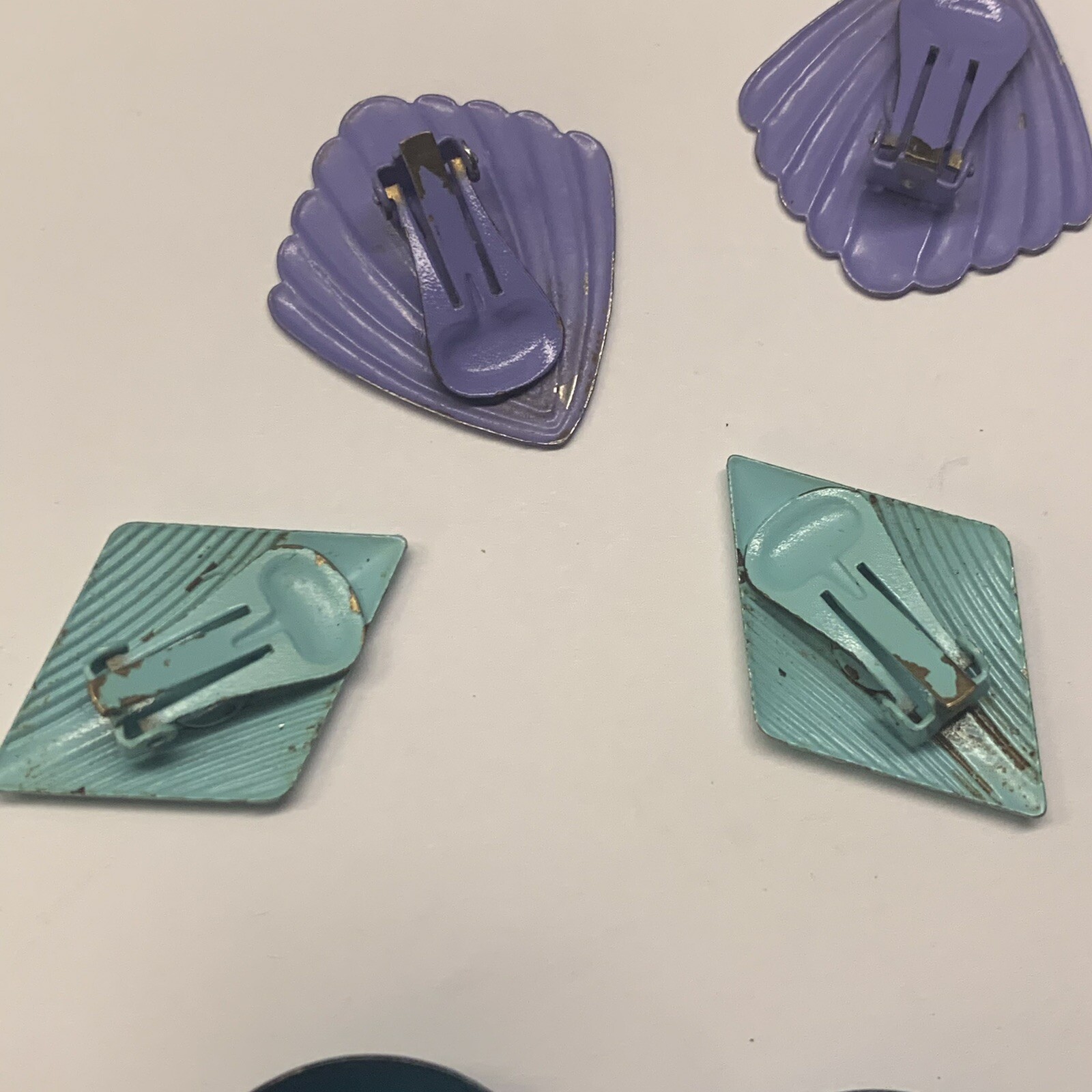 Lot Of 6 Vintage Clipon Costume Earrings – Metal / Plastic – Dressup