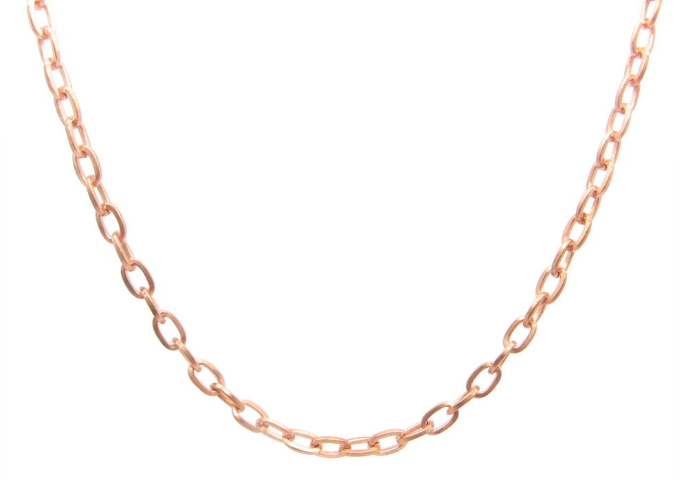 Solid Copper Chain CN701G – 3/16 of an inch wide. Available in 18 to 30 inches.