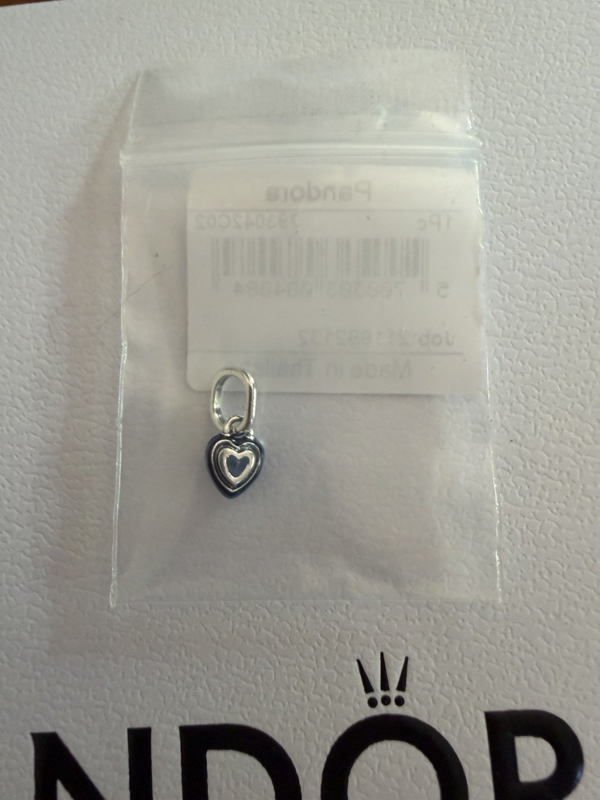 ~*~ Brand New 100% Authentic PANDORA 925 Ale crystal Blue Heart Mini Charm ~*~
