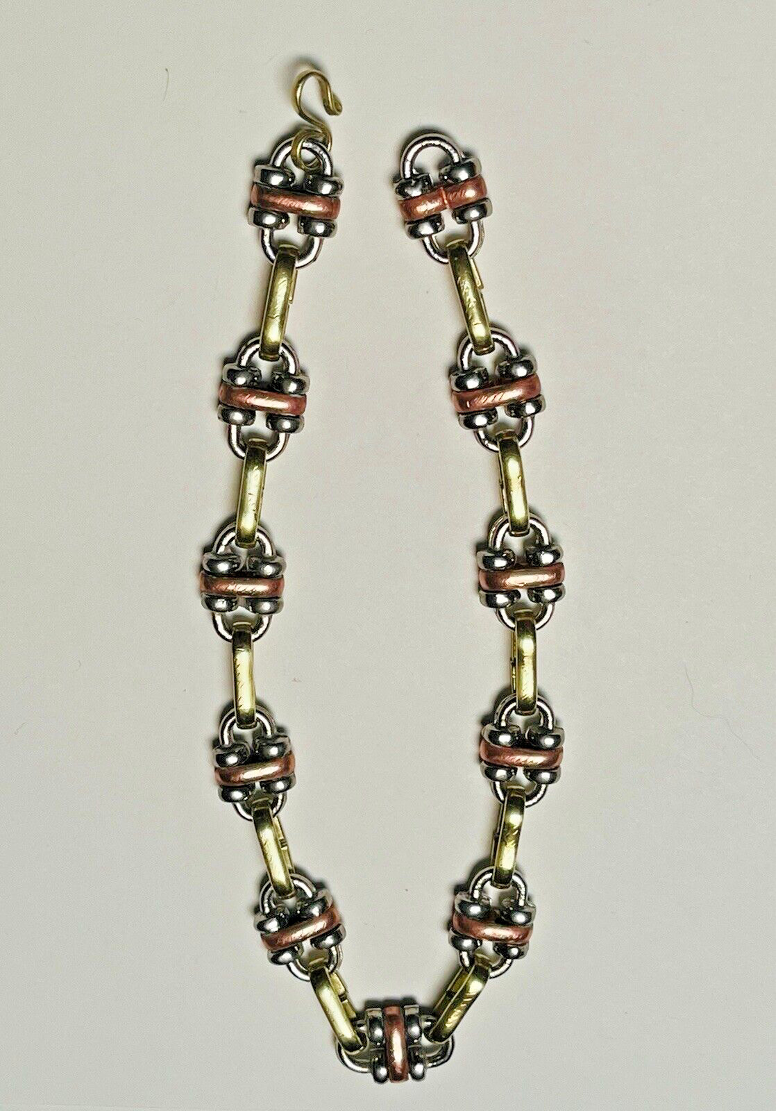 Mixed Metals Anklet Brass Copper White Metal Chunky Fancy Chain Link 30 g