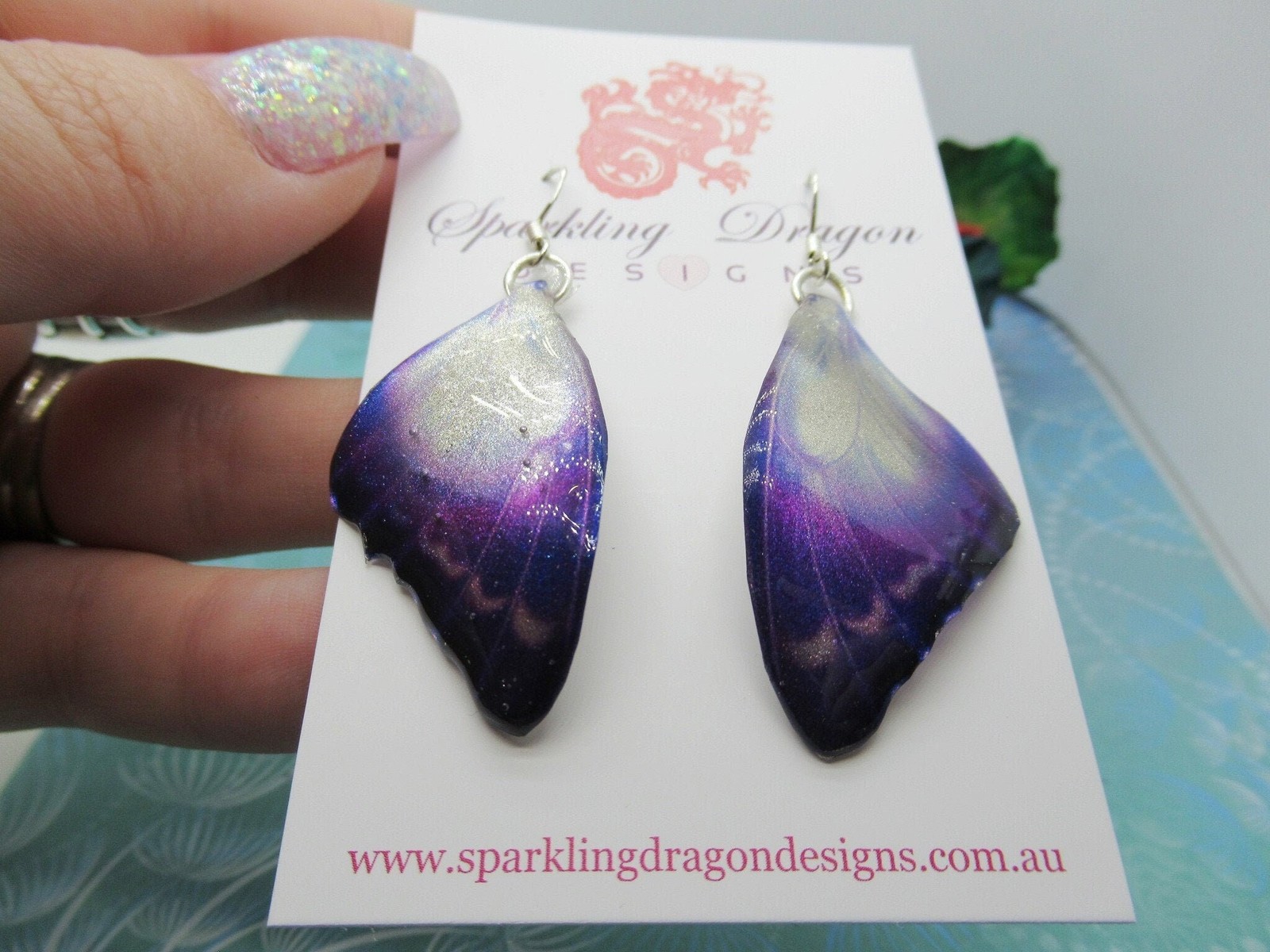 Butterfly Earrings Mystic Midnight – Fairy Jewellery Fun Gift for her, Fairy