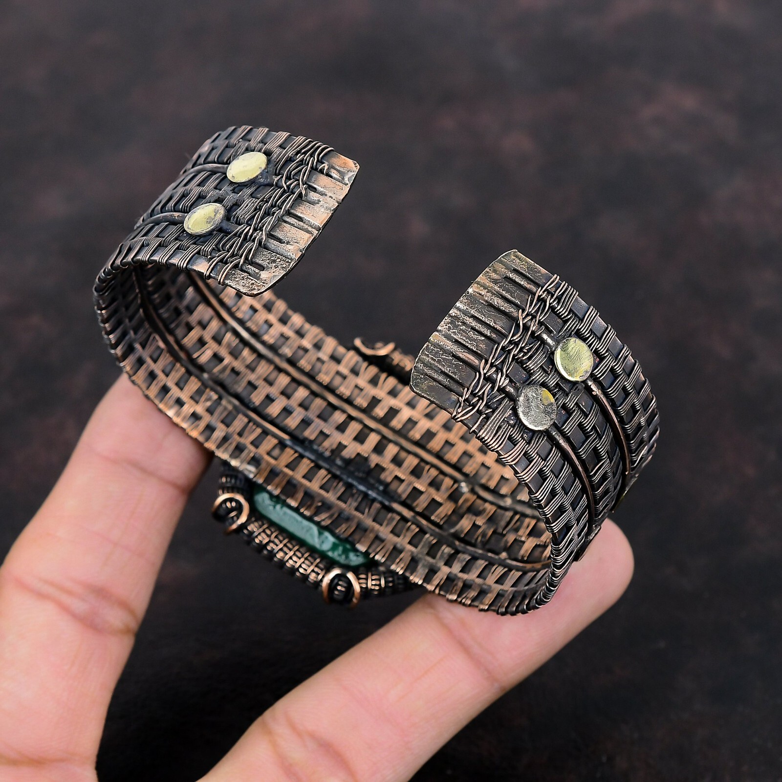 Gift For Women Wire Wrapped Jewelry Adjustable Cuff Bracelet Copper Bangle