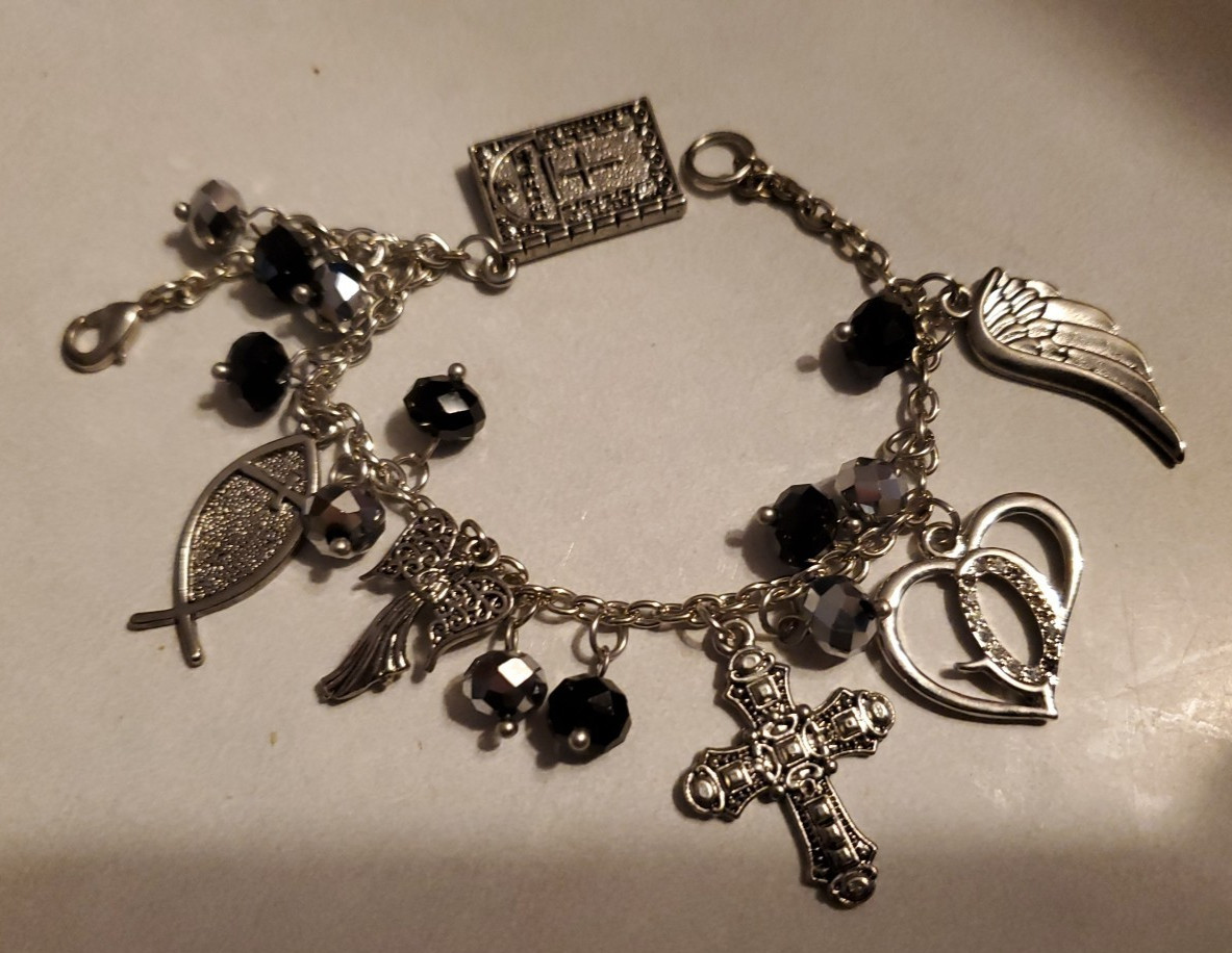NIB Roman Inc Bracelet Christian Charm Fish Cross Bible Angel Wing 2014