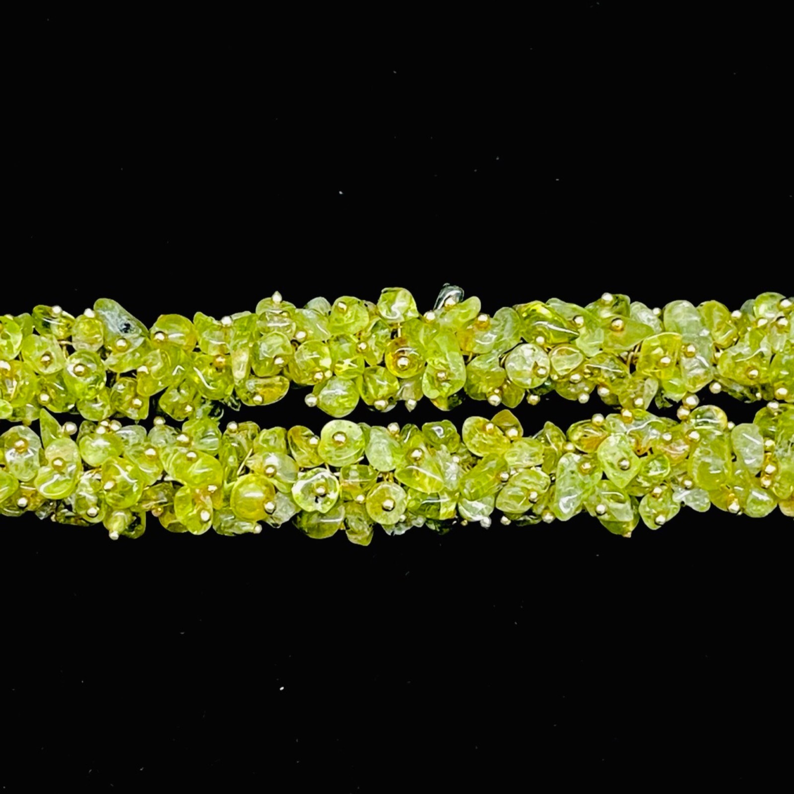 18″ Single Strand Natural Peridot Necklace Sparkling Untreated Rough Chips Beads