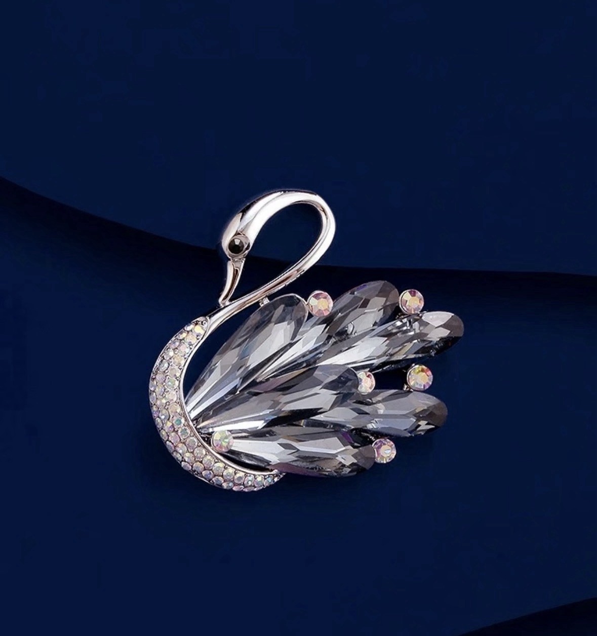 Crystal Swan Brooch