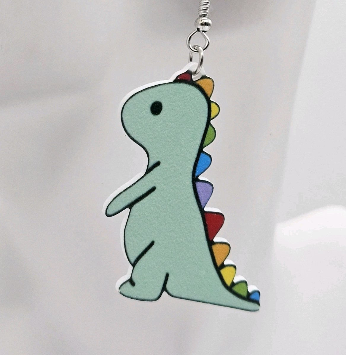 Women’s Fashion Novelty Jewelry Green Dinosaur Earrings RE