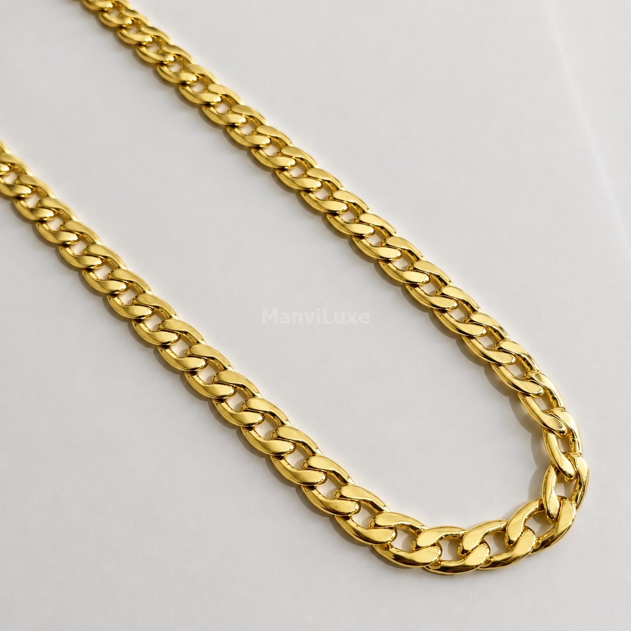 20″Premium Gold-Filled Cuban Link Chain | Thick Bold Curb Chain Necklace
