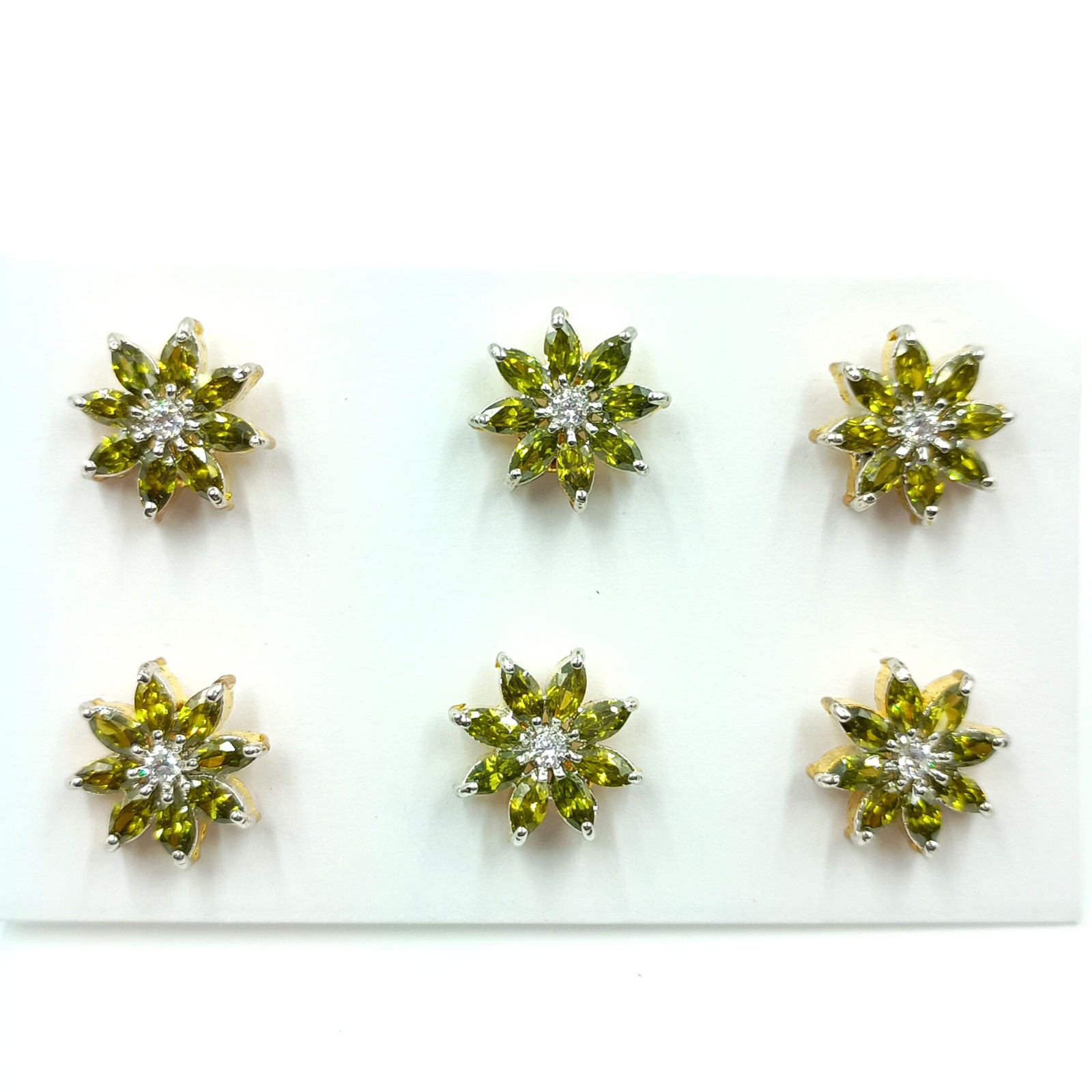 Traditional Handmade Peridot CZ Studs 22k Gold Plated South Indian Fashion