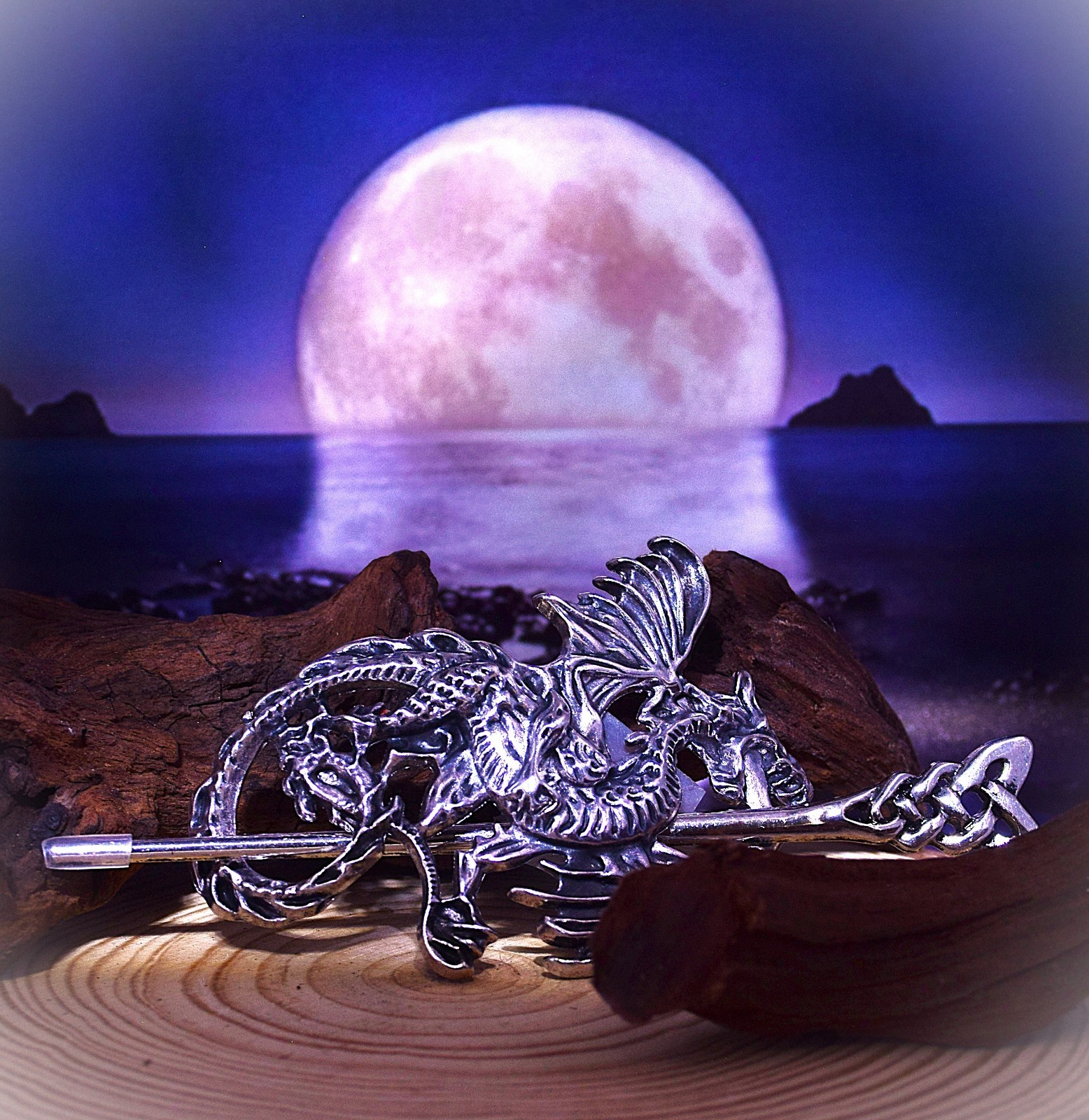 Viking Dragon Hair clip Hair Band Ponytail Holder Women/Men Metal Alloy