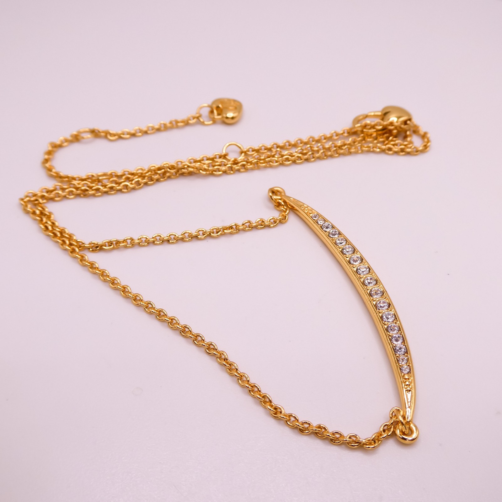 Brighton Contempo Ice Rhinestone Adjustable 19″ Bar Pendant Station Necklace