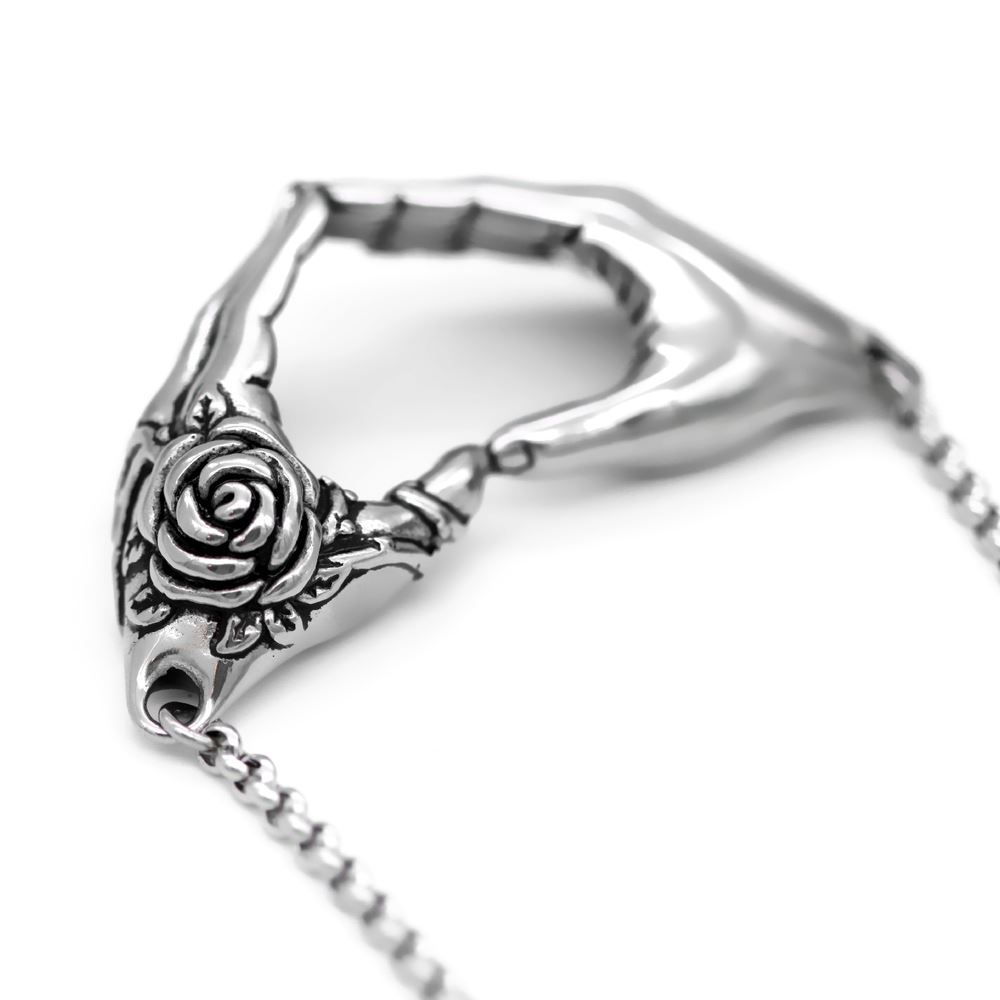 Heat Hand necklace Rose tattoo Friendship Pendant Stainless Steel Controse