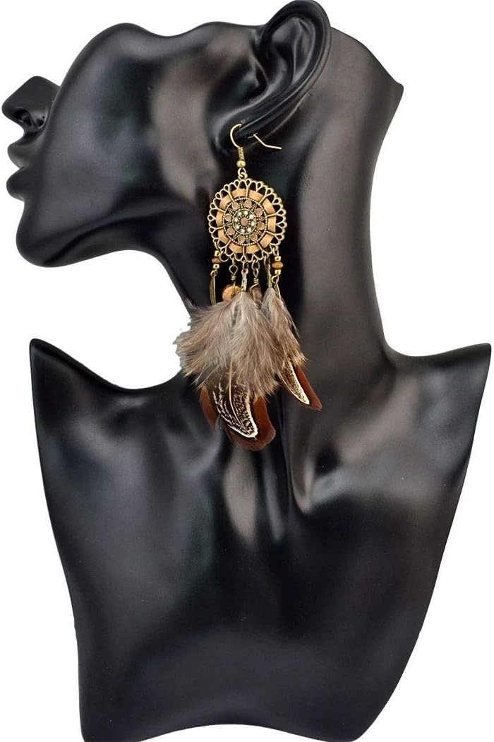Chic Bohemian Long Tassel Earrings with Feather and Beads for All Occasions