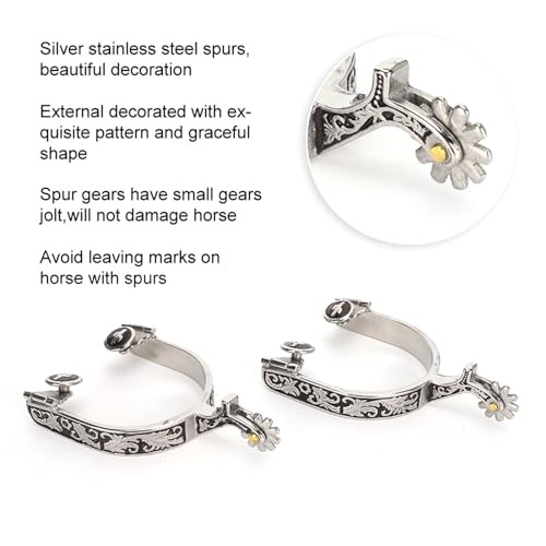 Bumper Spurs, Horse Spurs, Stainless Steel West Cowboy Spurs, Boot Spurs with