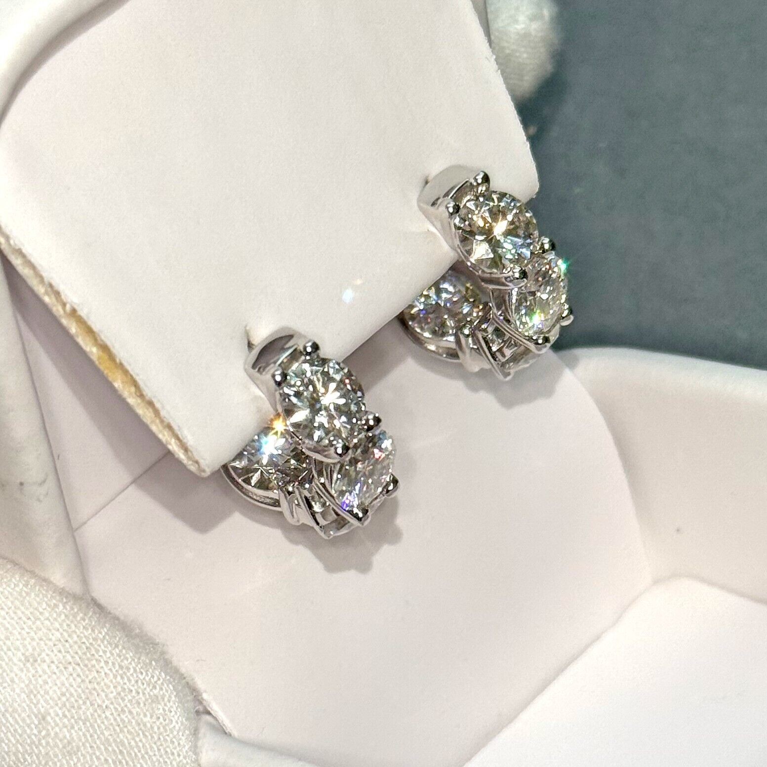 8.00 CTW Jumbo VVS1 Moissanite Hoop Earrings Huggies 20mm – 925 Silver