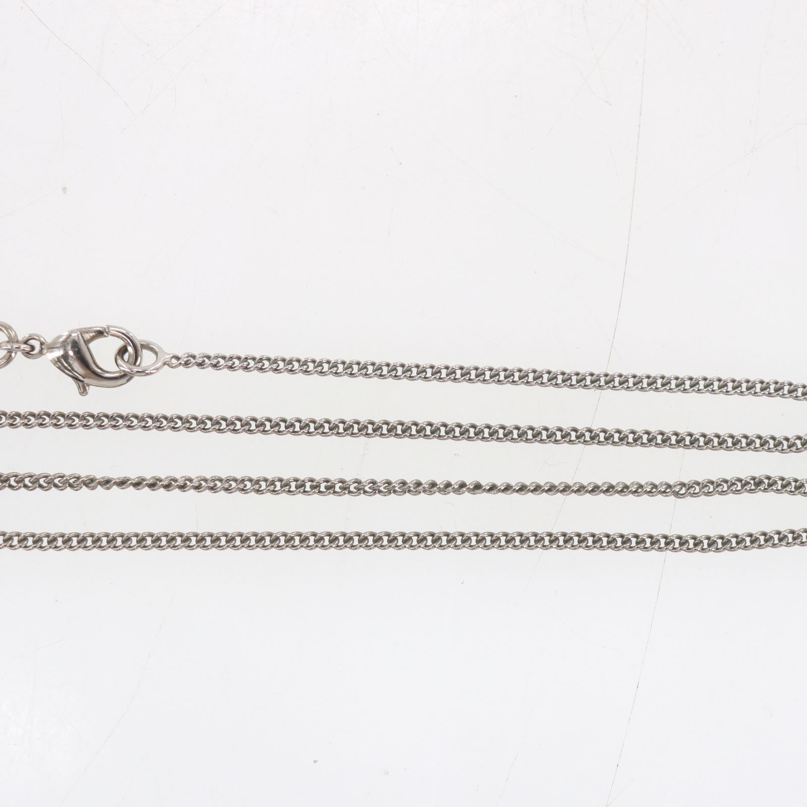 CHANEL Used CC Logos Chain Necklace Rhinestone Silver Pendant B11V Italy #EM57 O