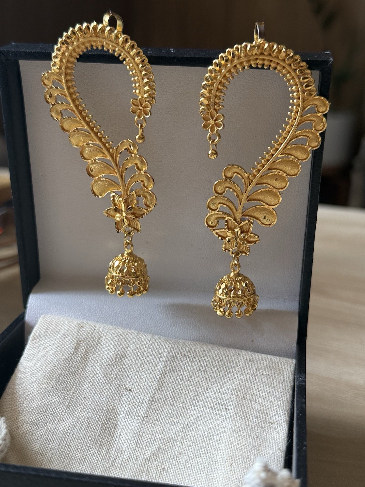 22K Gold plated Jhumka Ear Cuffs traditional indian earrings
