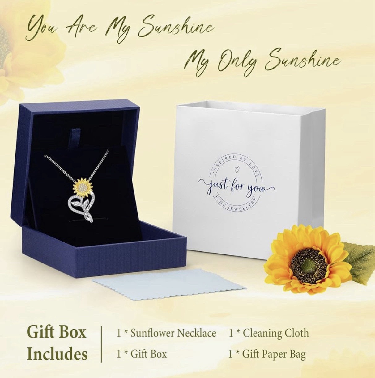 Sunflower Necklaces for Women Anniversary Birthday Gifts for Women Wife Gifts fo
