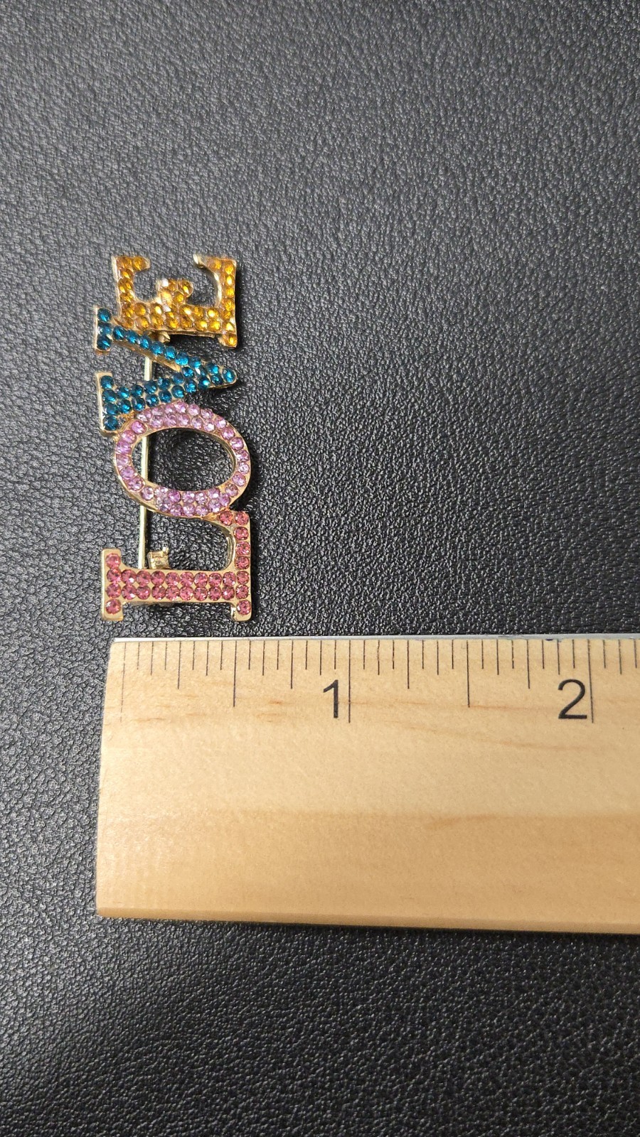 Love Brooch Multicolor Crystal Rhinestone Love Pin