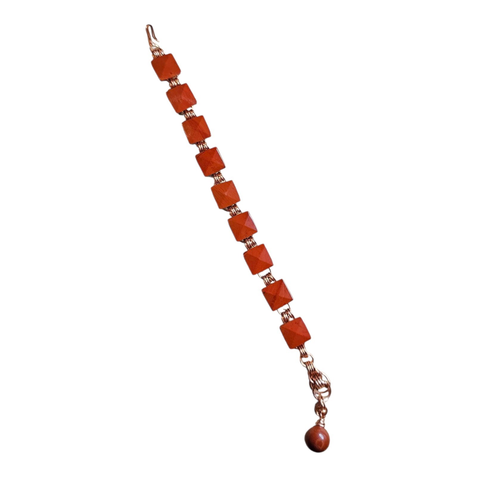South Red Agate Made With Copper Wire 11mm Bracelet