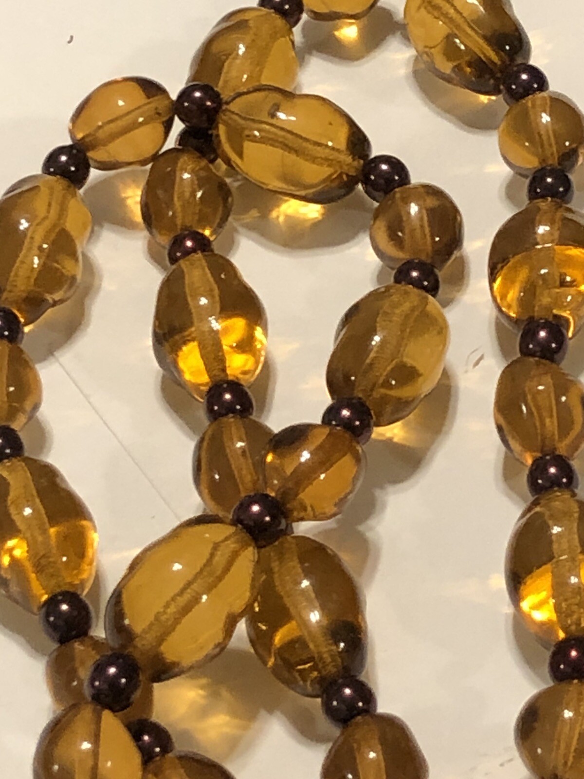 Joan Rivers Amber 25” Chunky Beaded Necklace Signed Free Shipping