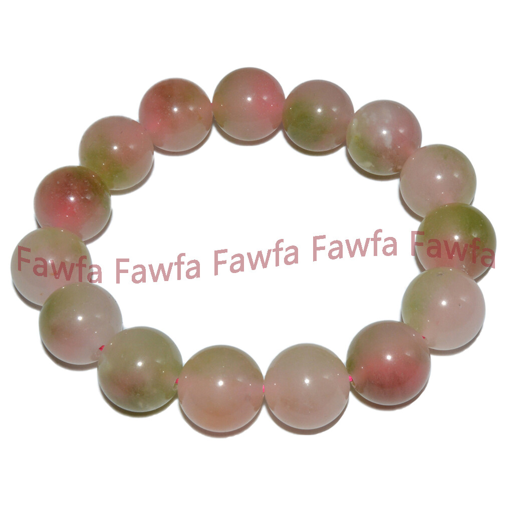 8/10/12/14mm Pink Green Multicolor Jade Round Gems Beads Necklace Bracelet Set