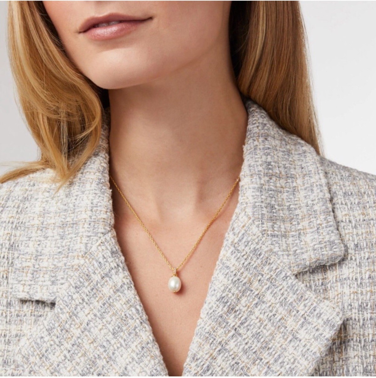 Brand New Julie Vos Celeste Pearl Solitaire Necklace