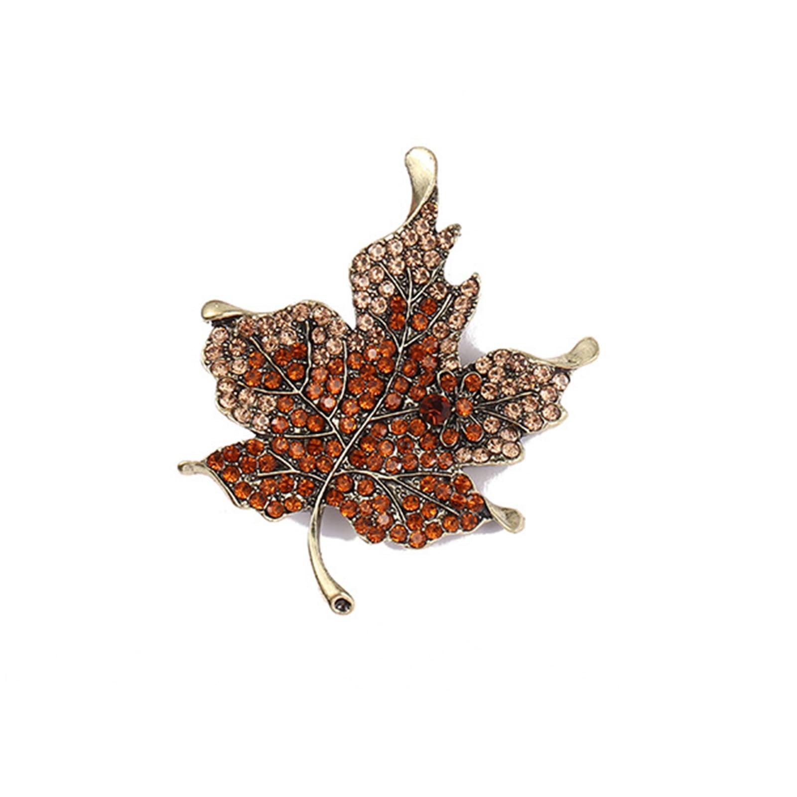 Thanksgiving Maple Leaf Brooch for Women Colorful Rhinestone Fall Brooches an…