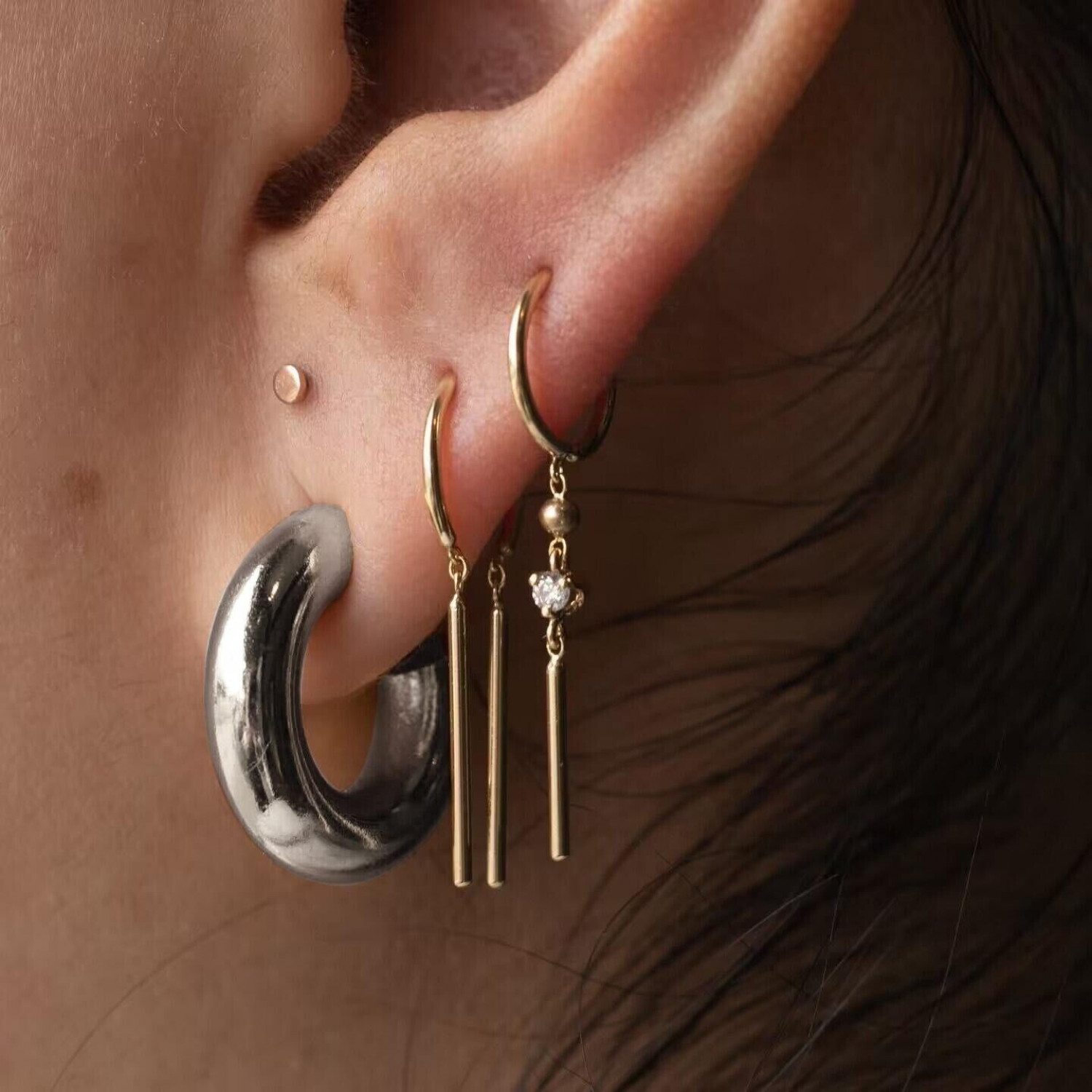 1 Pc Surgical Steel Punk Large Gauge Earrings Nose Septum Ring Piercing Jewelry