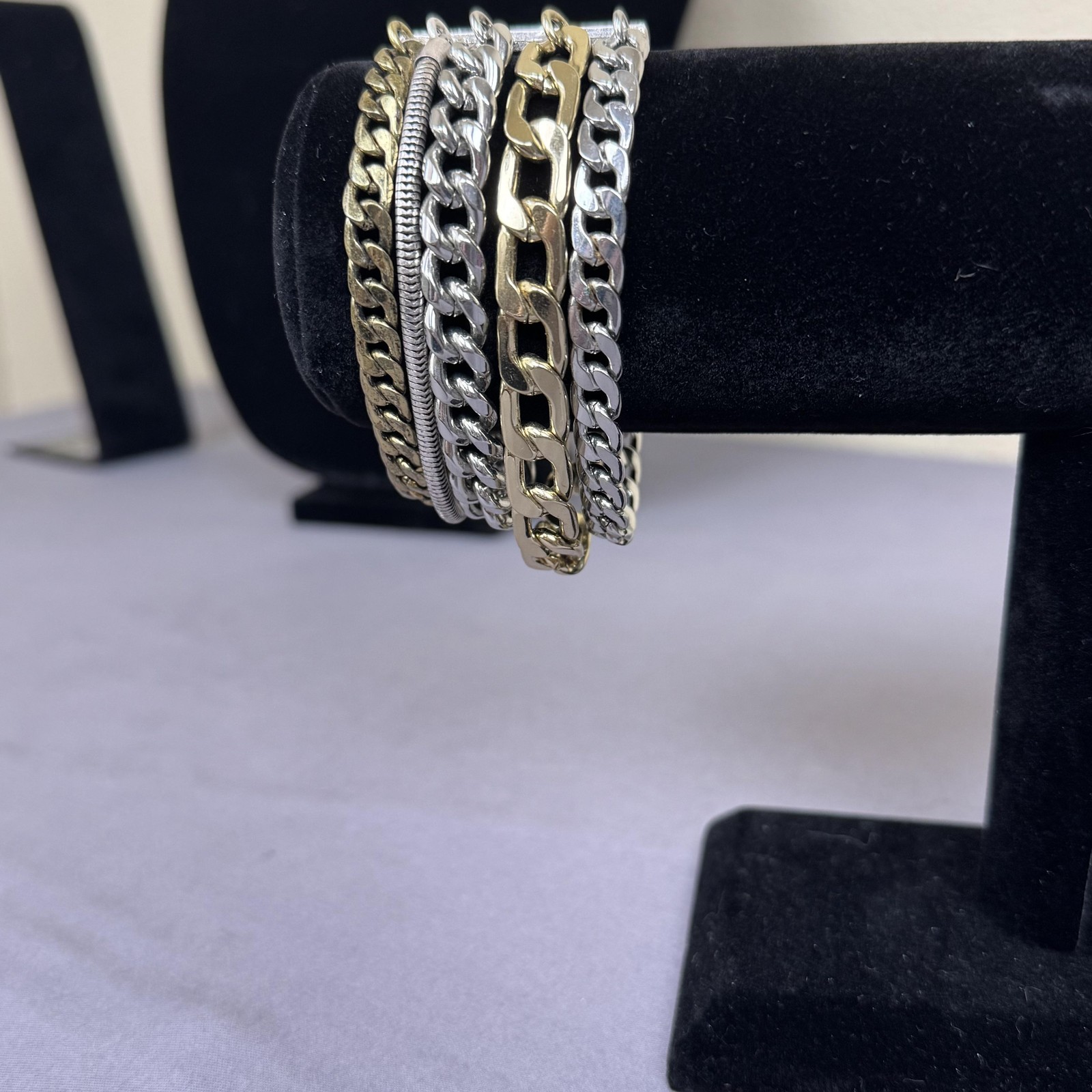Jenny Bird Bracelet Silver Gold Mixed Metal Multi Chain Cuff Womens 8 In Jewelry