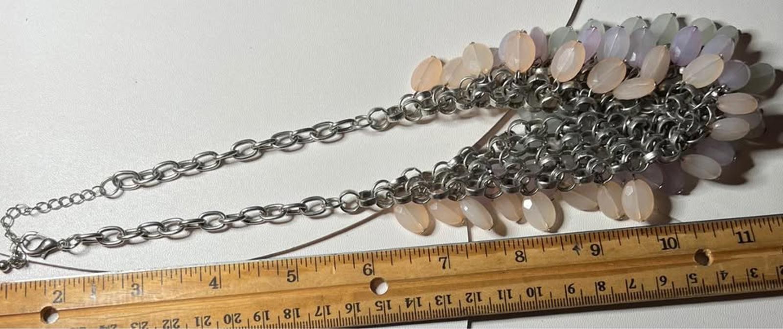 Light Pink Tone Beaded Necklace in Perfect Condition