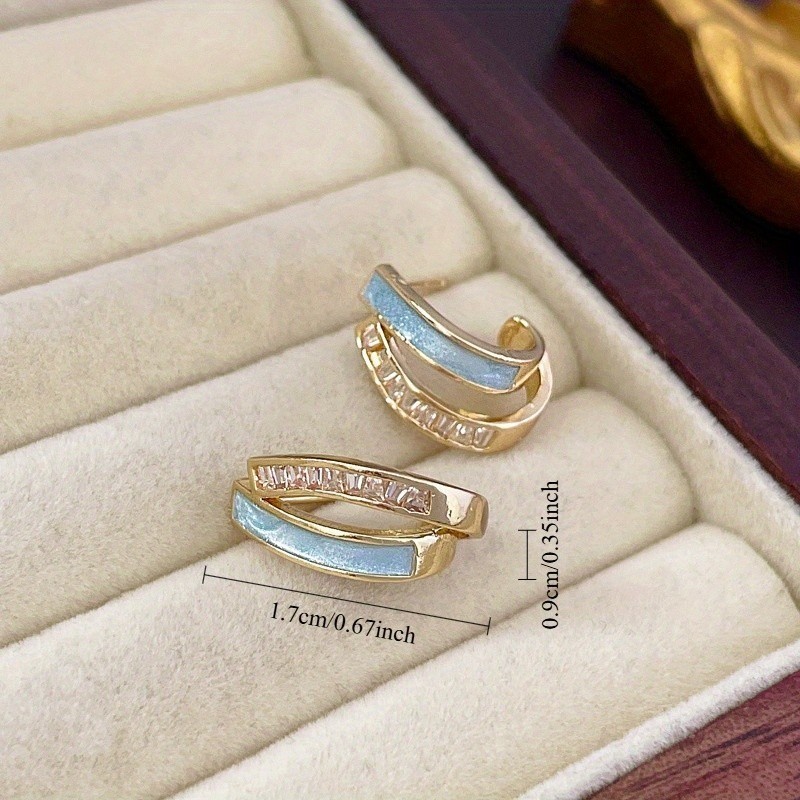 Women’s C-shaped Earrings with Alloy Double-layer Earrings Jewelry Gift