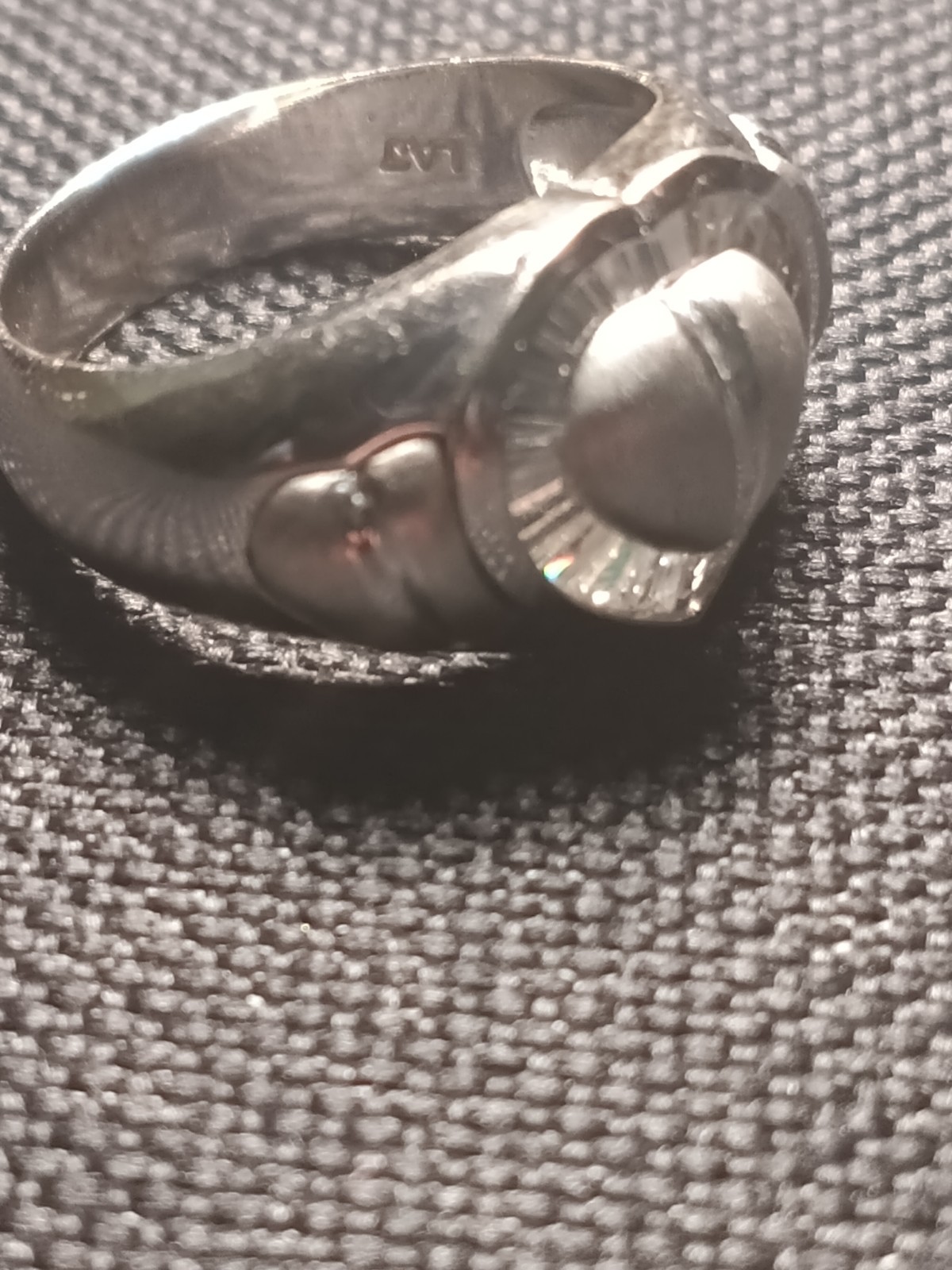 Silver Tone Metal Heart Signet Band Ring Love & Hearts Theme No Stone