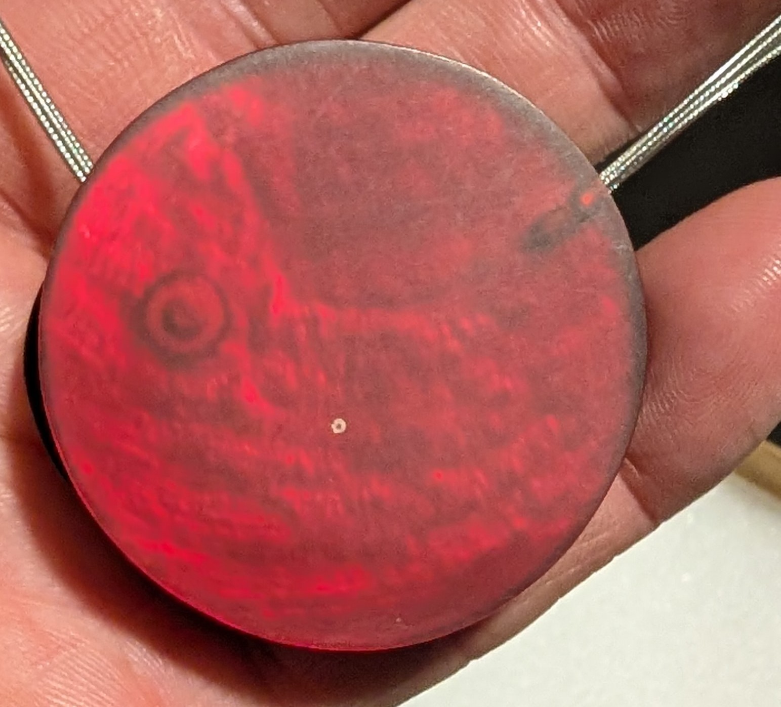The Clark Museum Large Orbital Necklace Red & Zinc Magnetic NEW + Free Necklace