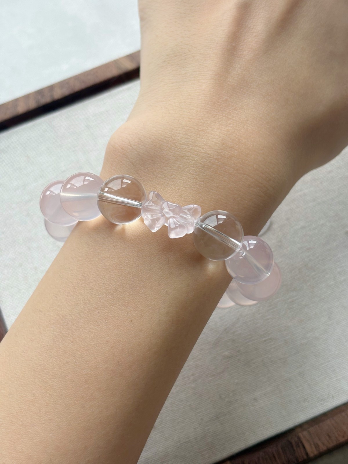 Natural Mozambique Six Star Pink Rose Quartz Crystal Beads Stretch Bracelet 13mm