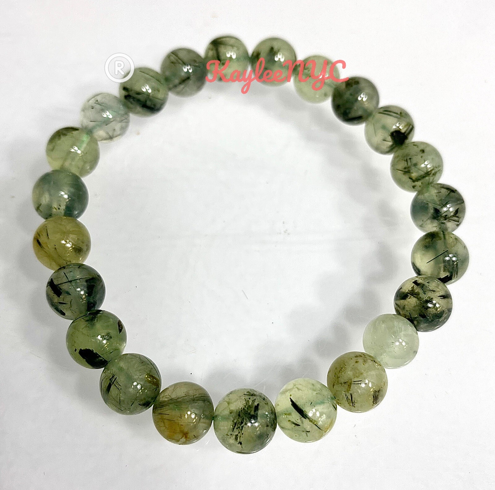Wholesale Lot 6 Pcs Natural Green Prehnite 8mm 7.5” Crystal Stretch Bracelet