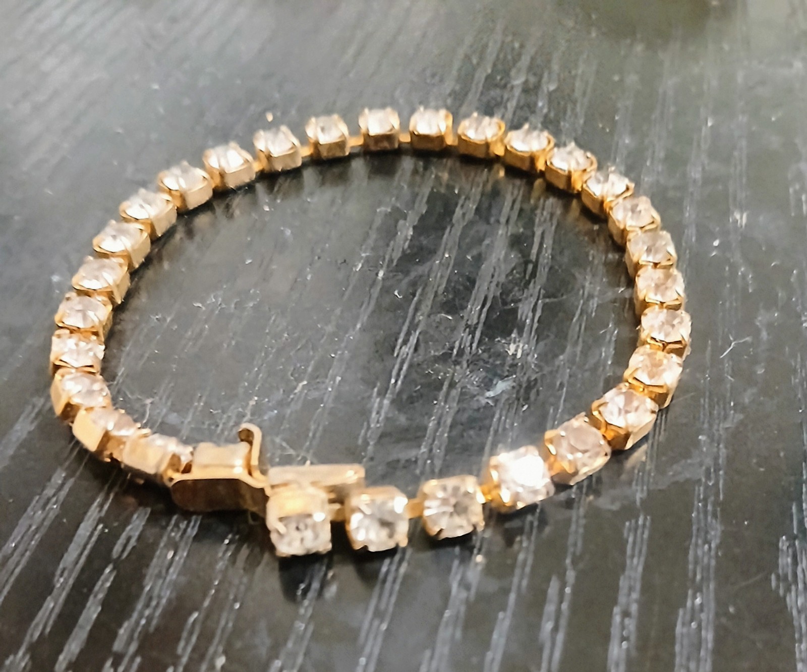 7′ Inch Long Tennis Bracelet Solid 14K Yellow Gold 6 CT Round Cut VVS1