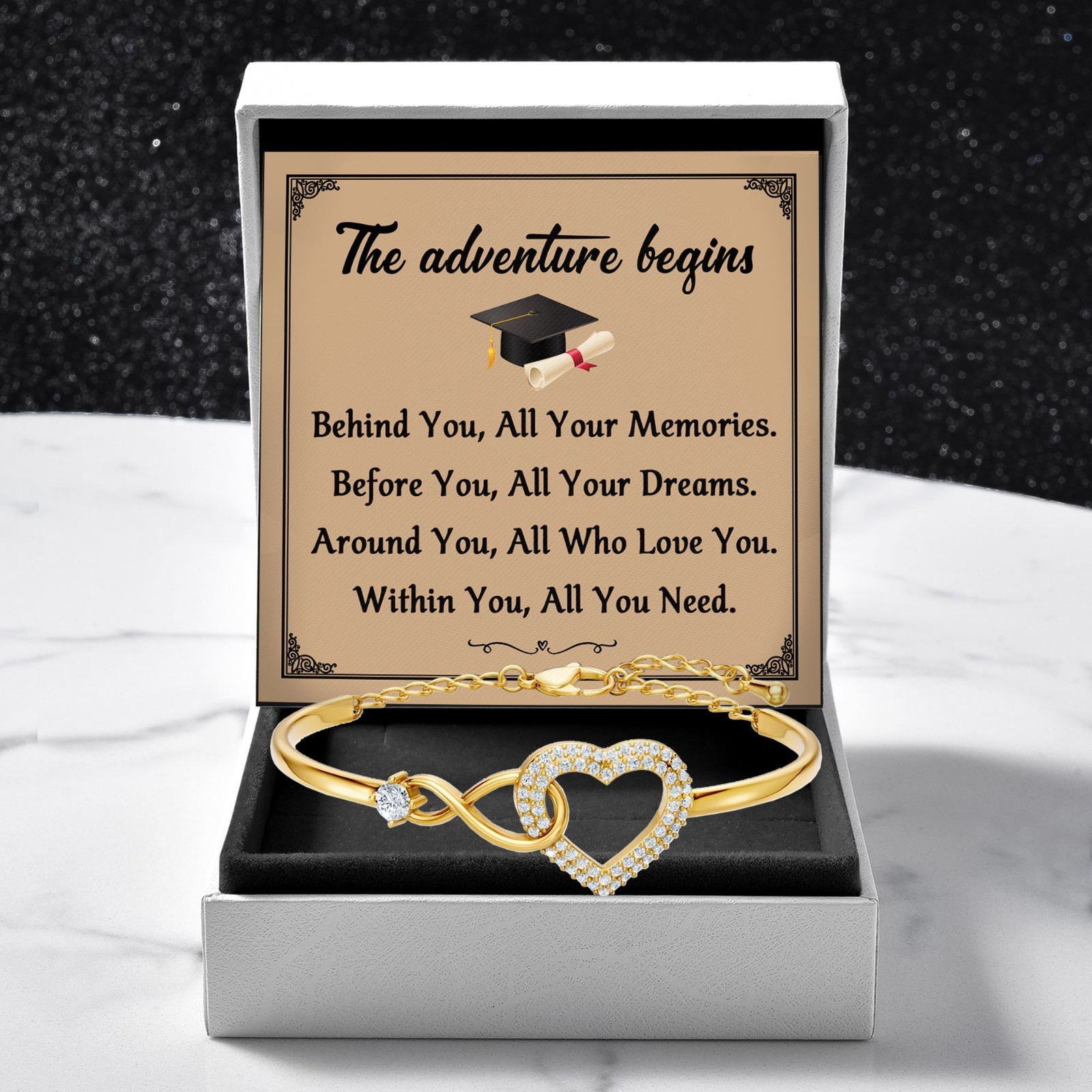 Graduation Bracelet Heart 2026 Graduate Jewelry Gift for Her Girls The Adventure