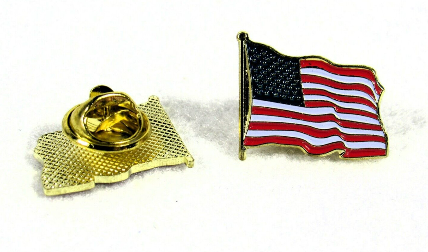 American Flag Lapel Pins Lot of 10 Patriotic USA Pins Clutch Back Hat Pin