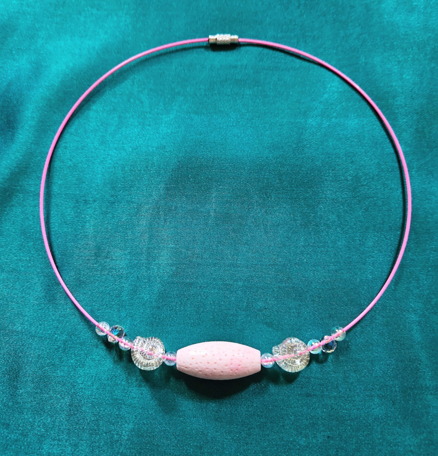 BigTimeRockShow Sea Treasure Genuine Coral, Iridescent Glass Nautilus, Crystals