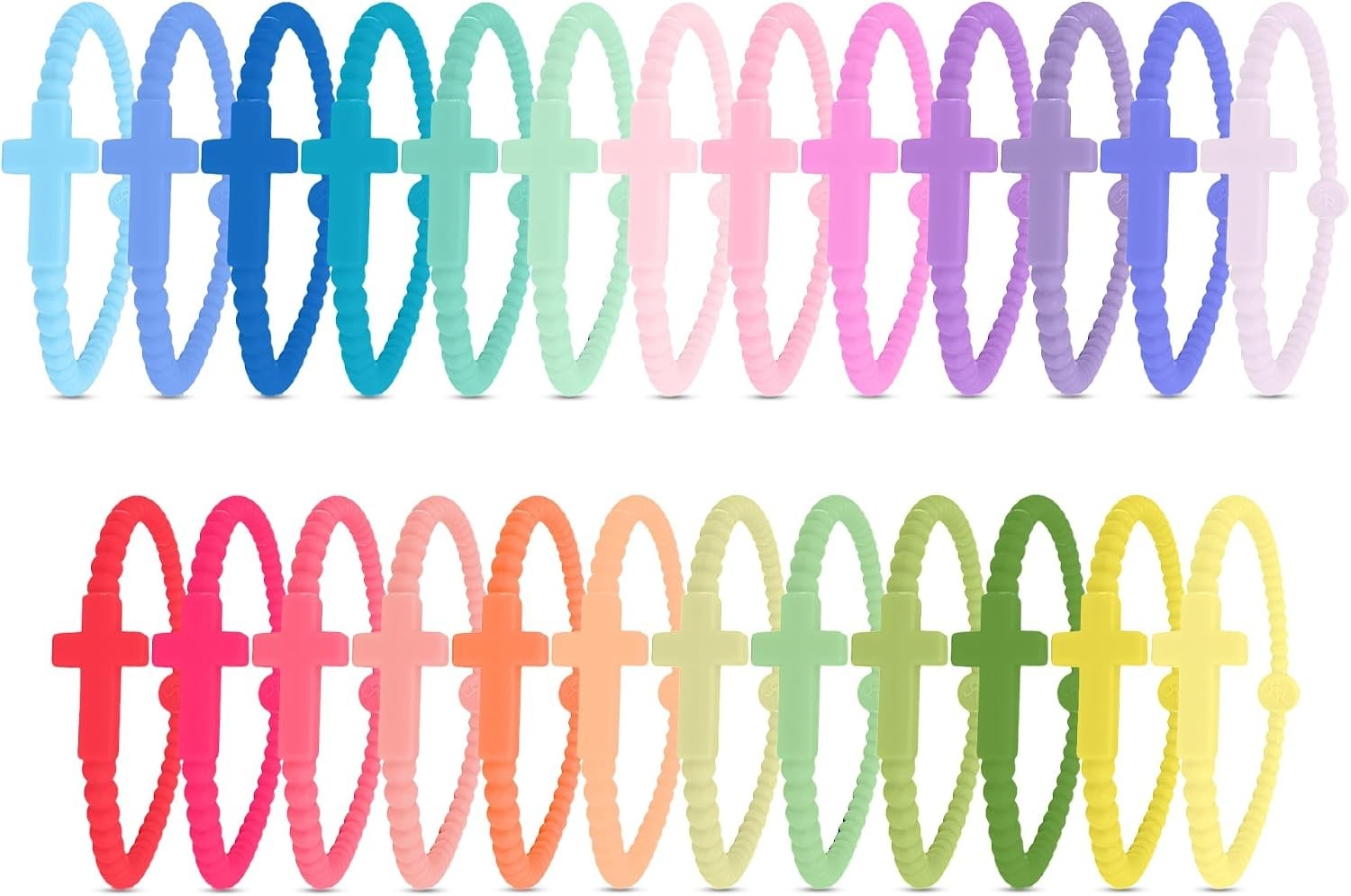 Christian Funfetti Silicone Bracelets – Small Size for Kids and Adults (25 Pack)