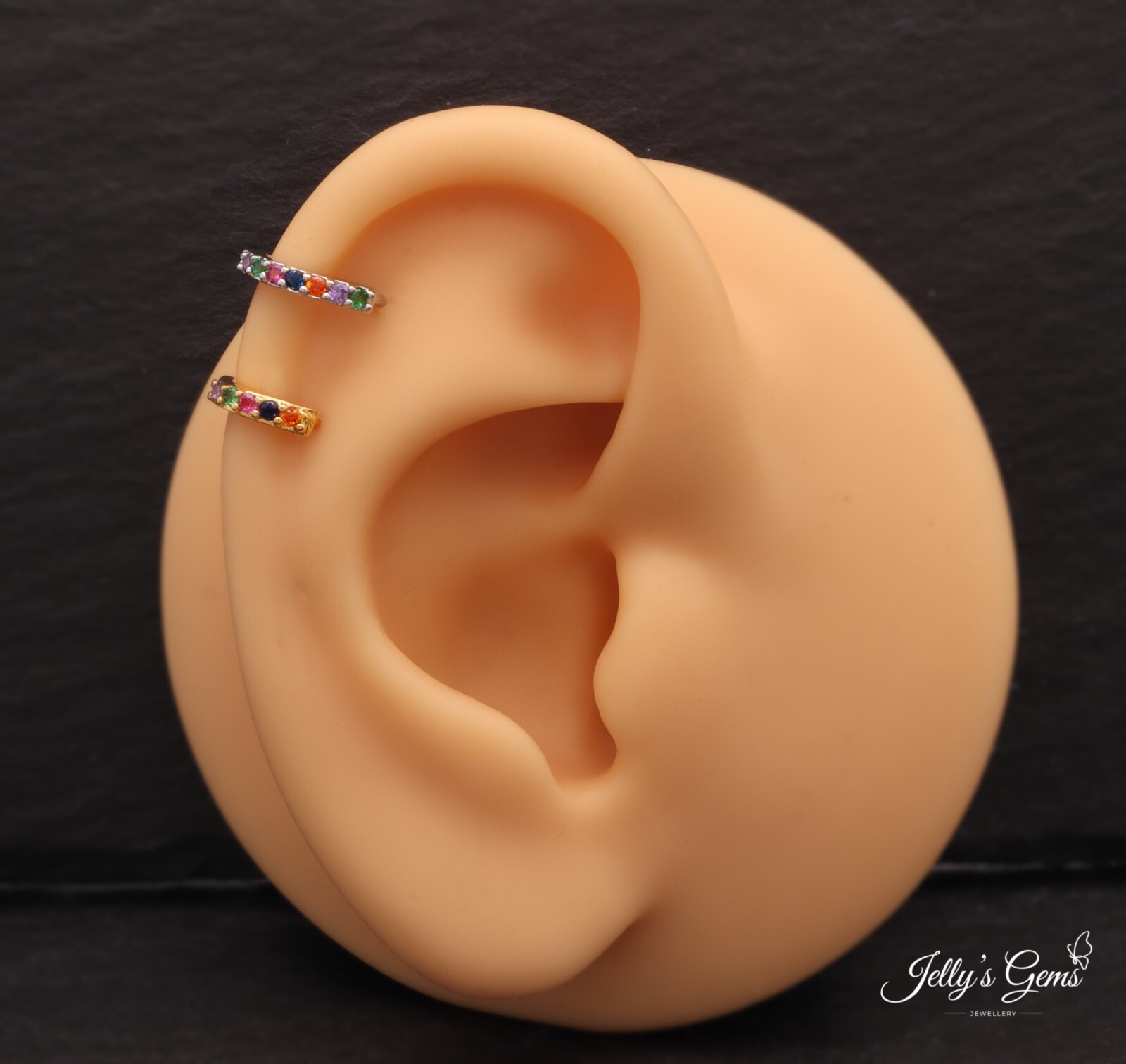 Gold Silver Multicolour Cubic Zirconia Rose Earring Lobe Helix Cartilage