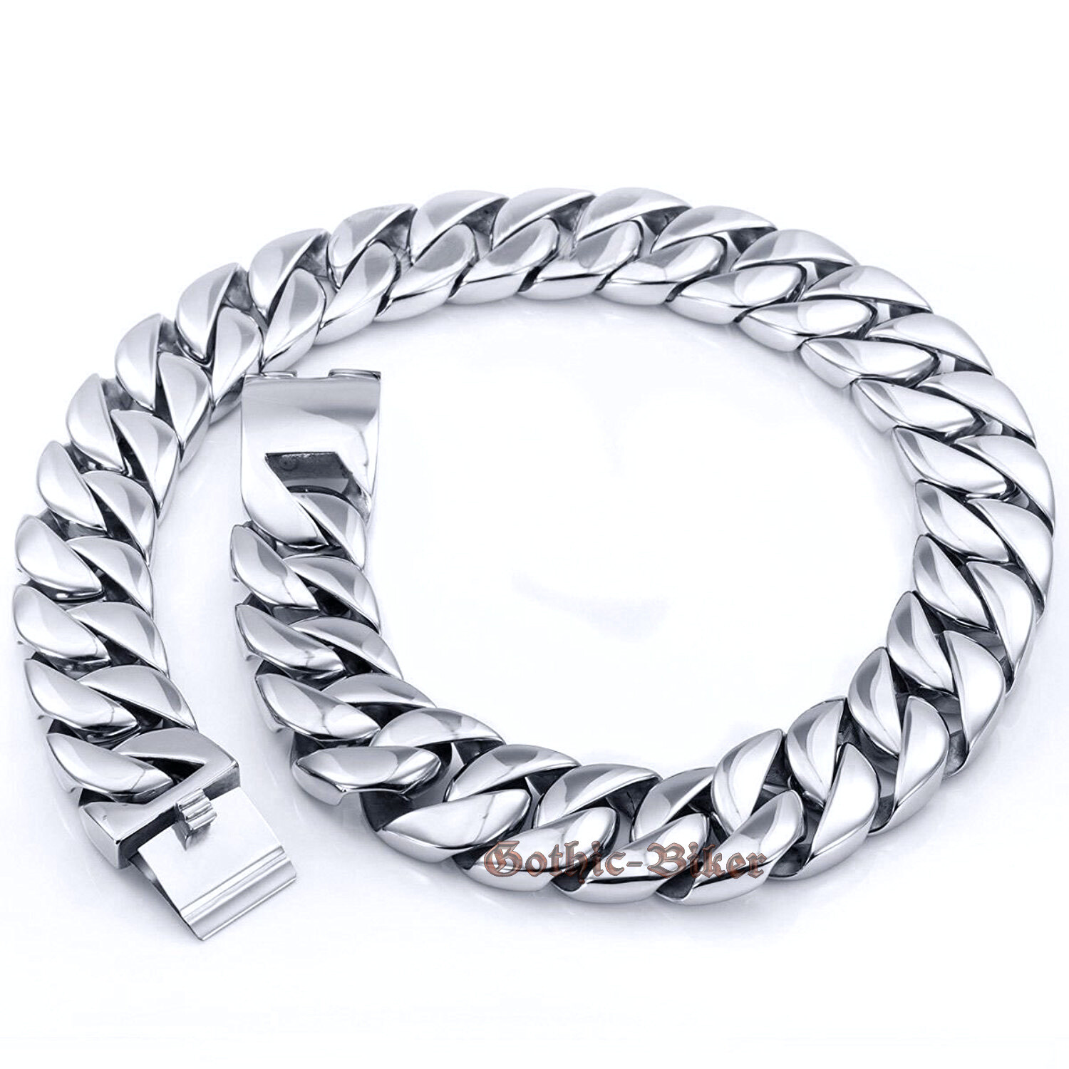 Men’s Super Heavy 316L Stainless Steel Curb Cuban Link Chain Necklace Bracelet