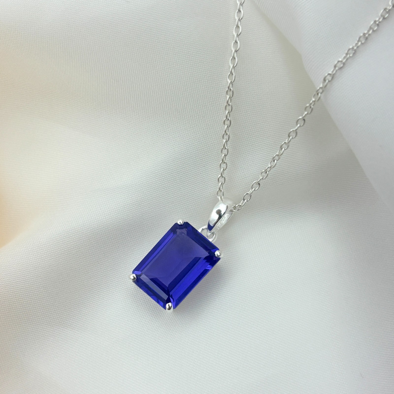 Engagement Tanzanite 10x14mm Pendant Handmade Women Gemstone Jewelry December
