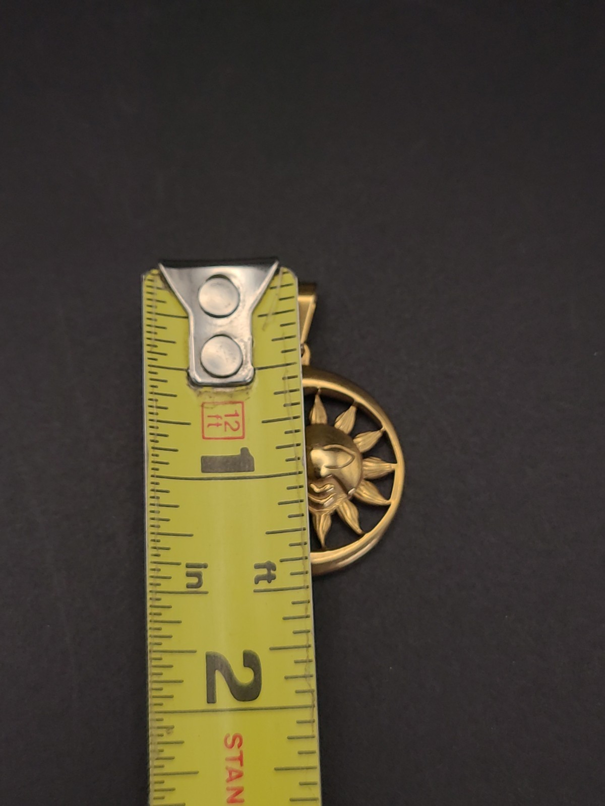 Vintage Style Sun Moon Face Pendant Gold Tone Celestial Astrology Jewelry Charm
