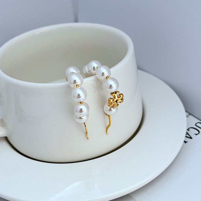 New Burch Kira pearl Hoop earrings with dust bag with Jewelry Pouch Size:3.4*3c